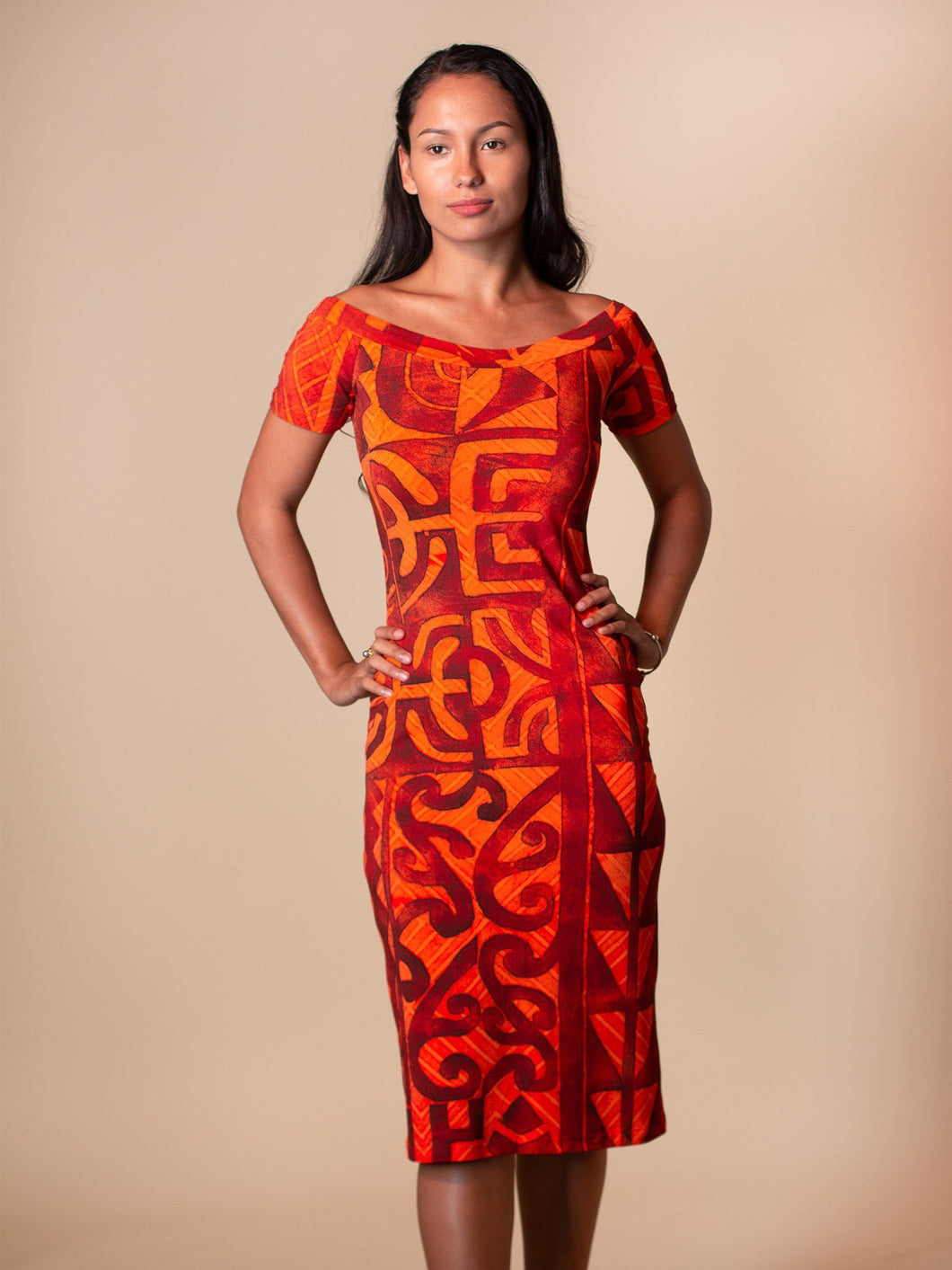 Aimata Dress - Burnt Cinnabar